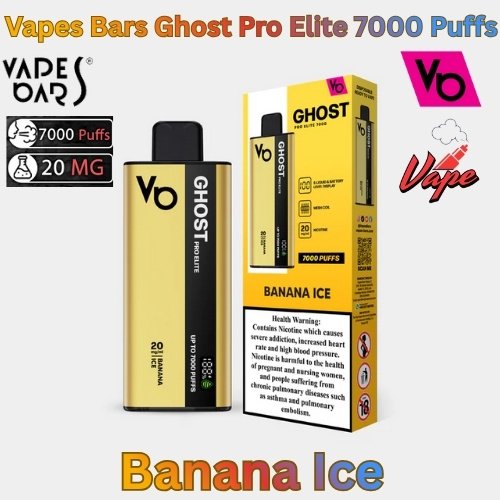 Vapes Bars Ghost Pro Elite 7000 Puffs Banana Ice