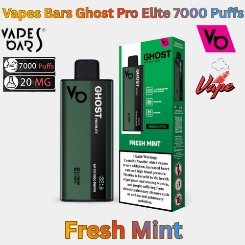 Vapes Bars Ghost Pro Elite 7000 Puffs Fresh Mint