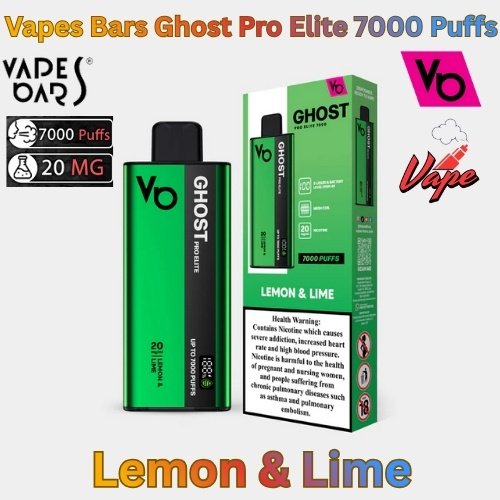 Vapes Bars Ghost Pro Elite 7000 Puffs Lemon and Lime