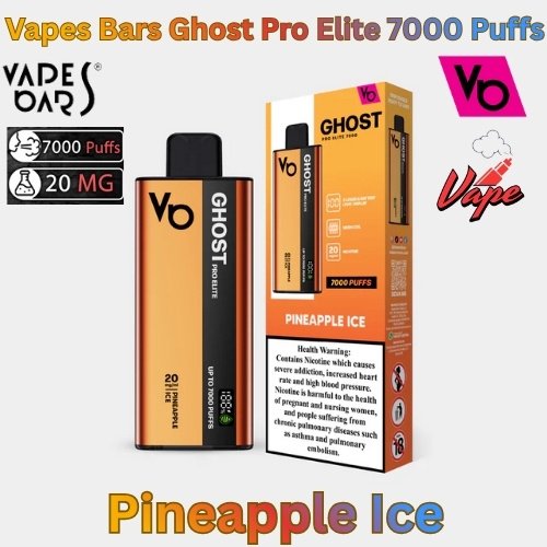 Vapes Bars Ghost Pro Elite 7000 Puffs Pineapple Ice