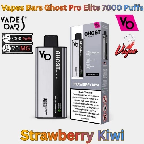 Vapes Bars Ghost Pro Elite 7000 Puffs Strawberry Kiwi