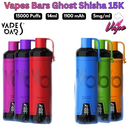 Vapes Bars Ghost Shisha 15000 Puffs 5MG All Flavors in Dubai