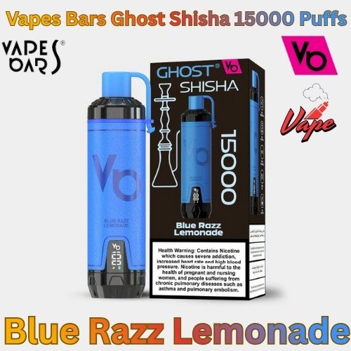 Vapes Bars Ghost Shisha 15000 Puffs Blue Razz Lemonade
