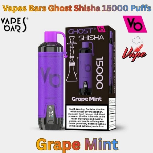 Vapes Bars Ghost Shisha 15000 Puffs Grape Mint