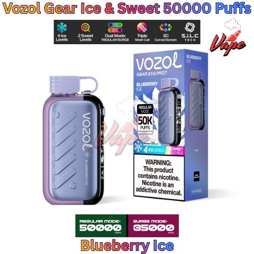 Vozol Gear Ice and Sweet 50000 Puffs Blueberry Ice