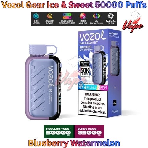 Vozol Gear Ice and Sweet 50000 Puffs Blueberry Watermelon