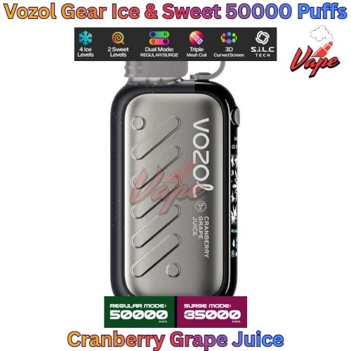 Vozol Gear Ice and Sweet 50000 Puffs Cranberry Grape Juice