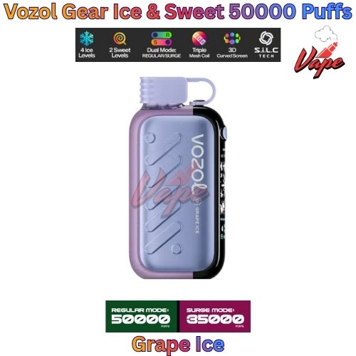 Vozol Gear Ice and Sweet 50000 Puffs Grape Ice