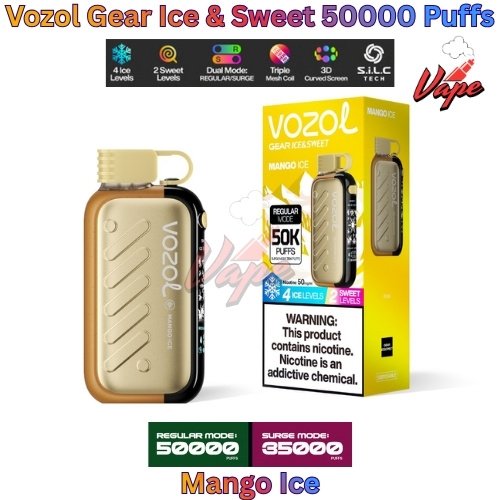 Vozol Gear Ice and Sweet 50000 Puffs Mango Ice