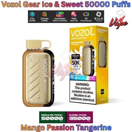 Vozol Gear Ice and Sweet 50000 Puffs Mango Passion Tangerine