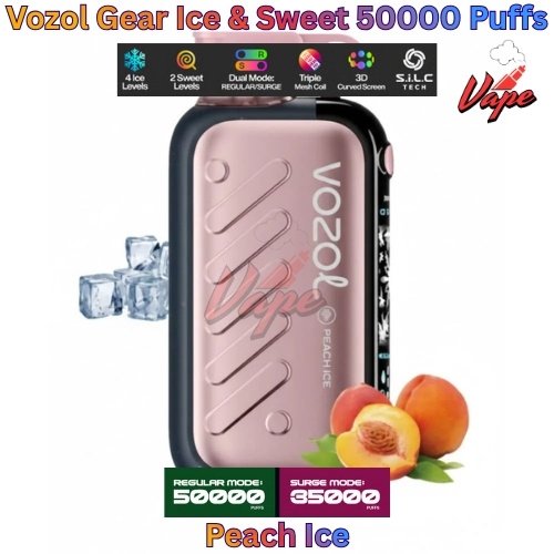 Vozol Gear Ice and Sweet 50000 Puffs Peach Ice
