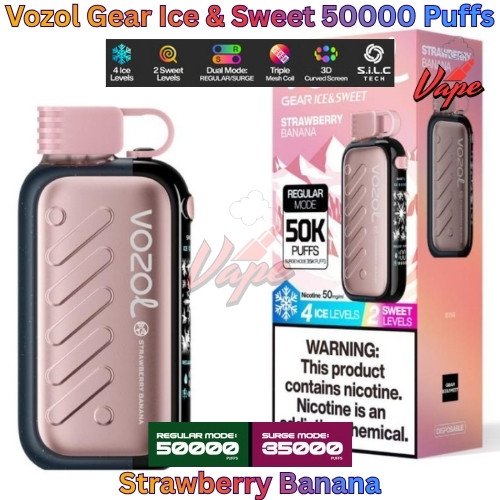 Vozol Gear Ice and Sweet 50000 Puffs Strawberry Banana