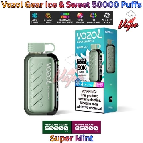 Vozol Gear Ice and Sweet 50000 Puffs Super Mint