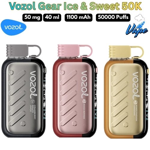 Vozol Gear Ice and Sweet 50000 Puffs 50MG All Flavors in Dubai