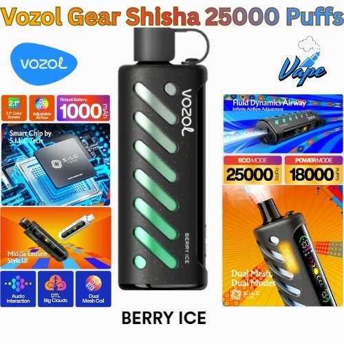 Vozol Gear Shisha 25000 Puffs Berry Ice