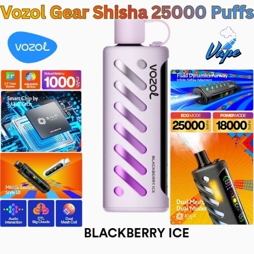 Vozol Gear Shisha 25000 Puffs Blackberry Ice