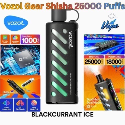 Vozol Gear Shisha 25000 Puffs Blackcurrant Ice