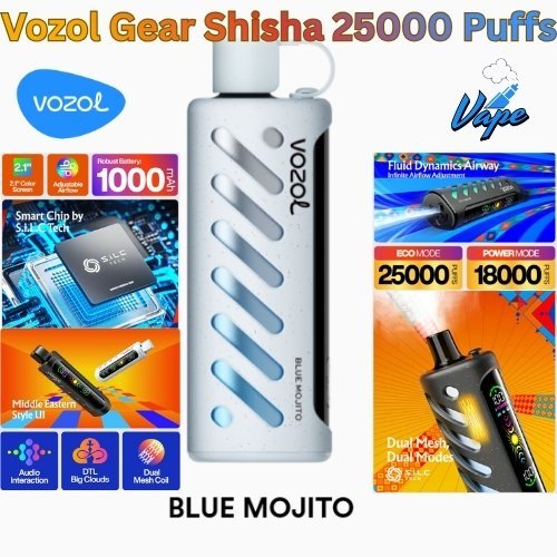 Vozol Gear Shisha 25000 Puffs Blue Mojito