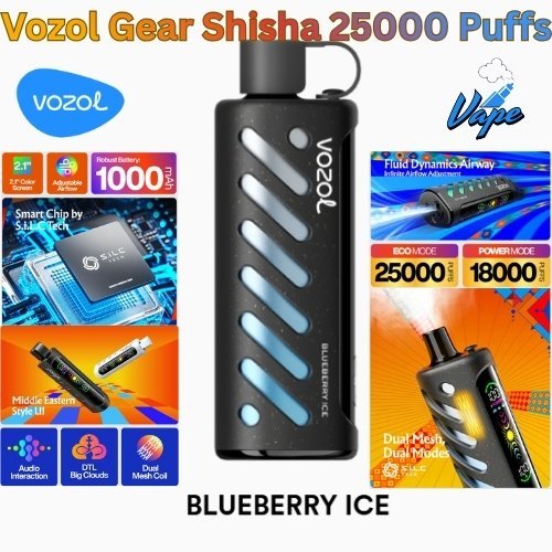 Vozol Gear Shisha 25000 Puffs Blueberry Ice