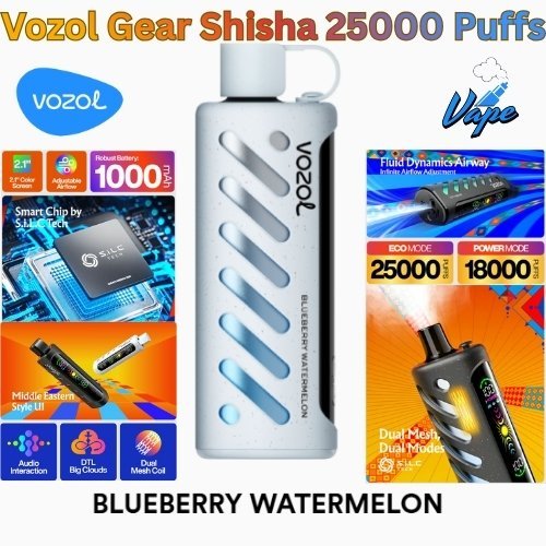Vozol Gear Shisha 25000 Puffs Blueberry Watermelon