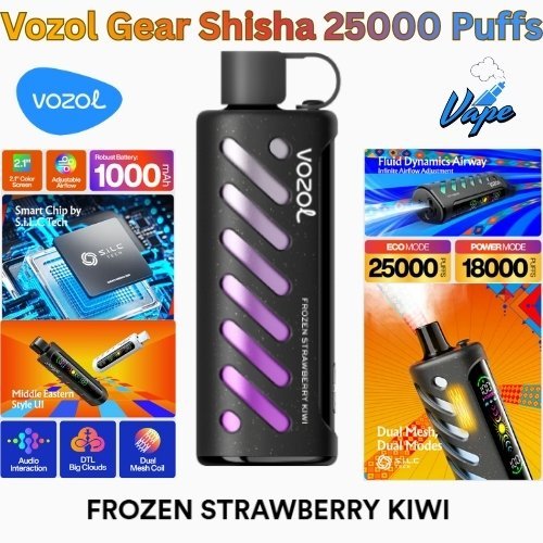 Vozol Gear Shisha 25000 Puffs Frozen Strawberry Kiwi