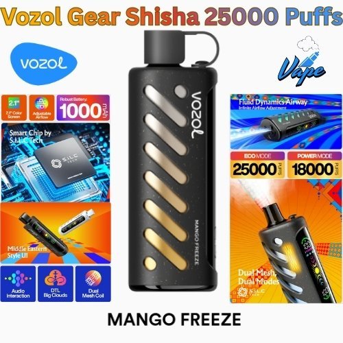 Vozol Gear Shisha 25000 Puffs Mango Freeze