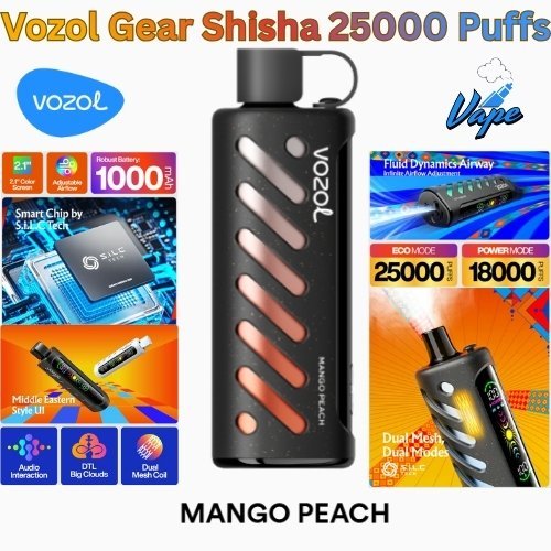 Vozol Gear Shisha 25000 Puffs Mango Peach