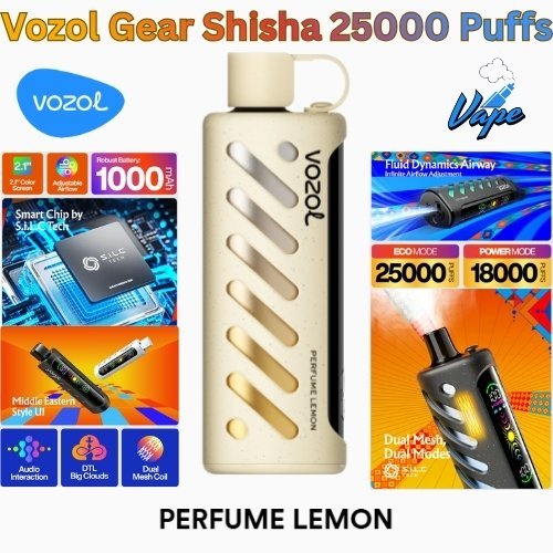 Vozol Gear Shisha 25000 Puffs Perfume Lemon