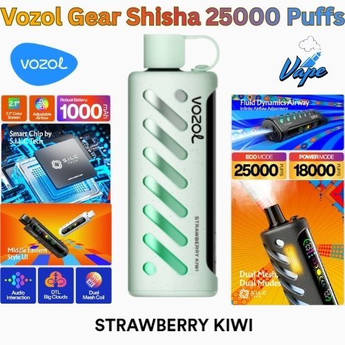 Vozol Gear Shisha 25000 Puffs Strawberry Kiwi
