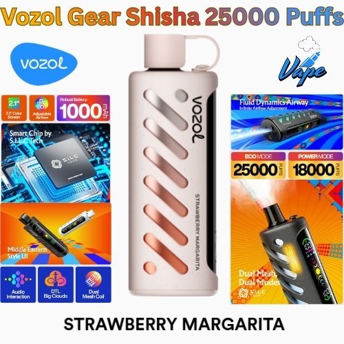 Vozol Gear Shisha 25000 Puffs Strawberry Margarita