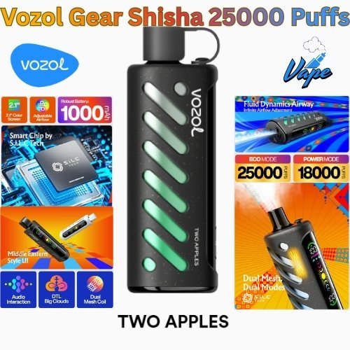 Vozol Gear Shisha 25000 Puffs Two Apples