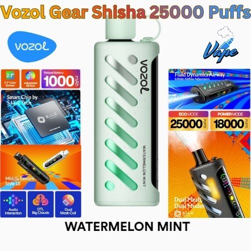 Vozol Gear Shisha 25000 Puffs Watermelon Mint