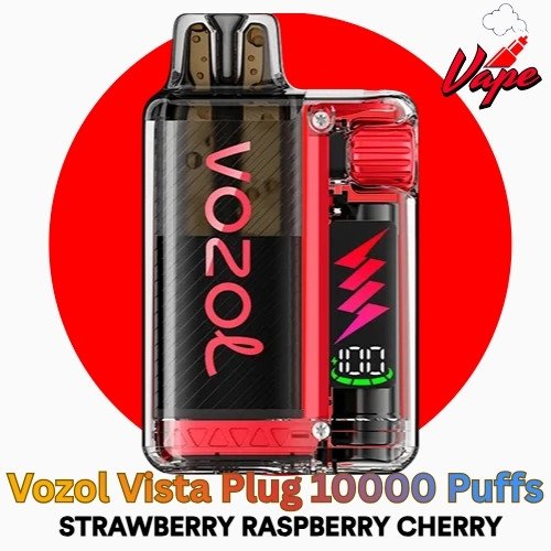 Vozol Vista Plug 10000 Puffs Strawberry Raspberry Cherry
