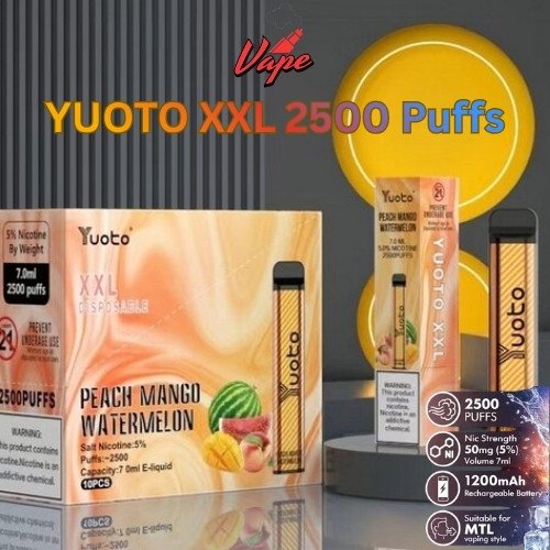 Yyoto XXL 2500 Puffs Peach Mango Watermelon