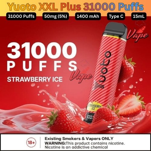 Yuoto XXL Plus 31000 Puffs 50MG Strawberry Ice