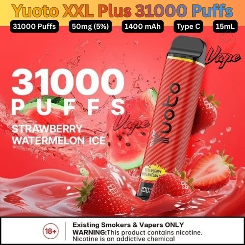 Yuoto XXL Plus 31000 Puffs 50MG Strawberry Watermelon Ice