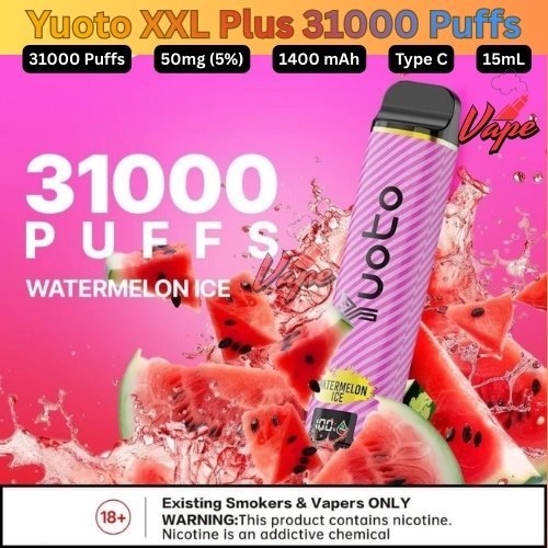 Yuoto XXL Plus 31000 Puffs 50MG Watermelon Ice