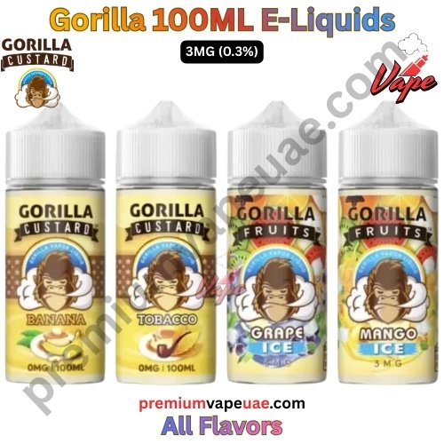 Gorilla Premium 100ML E-Liquids All Flavors 3MG