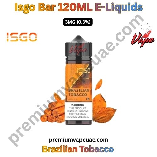 Isgo Bar 120ML E-Liquids Brazilian Tobacco 3MG