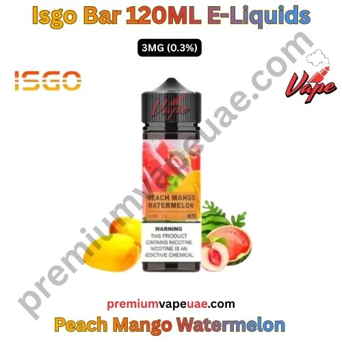 Isgo Bar 120ML E-Liquids Peach Mango Watermelon 3MG