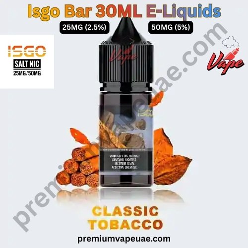 Isgo Bar 30ML E-Liquids Classic Tobacco 25MG And 50MG