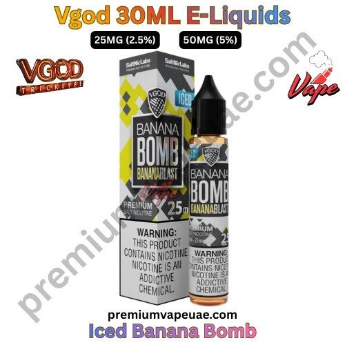 Vgod 30ML E-Liquids Iced Banana Bomb 25MG and 50MG