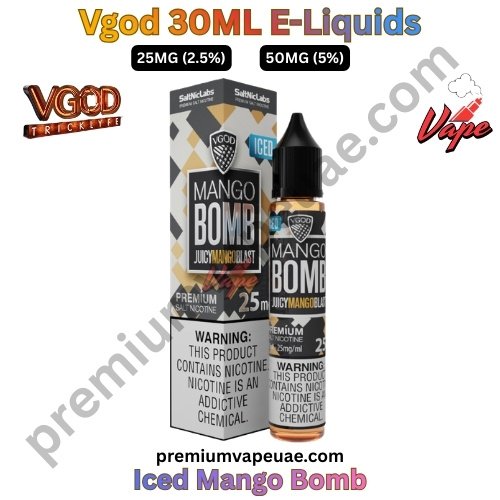 Vgod 30ML E-Liquids Iced Mango Bomb 25MG and 50MG