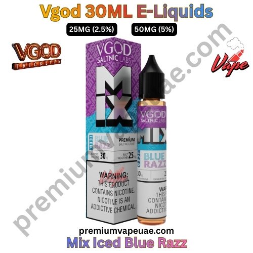 Vgod 30ML E-Liquids Mix Iced Blue Razz 25MG and 50MG