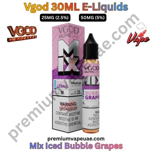 Vgod 30ML E-Liquids Mix Iced Bubble Grapes 25MG and 50MG