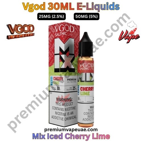 Vgod 30ML E-Liquids Mix Iced Cherry Lime 25MG and 50MG