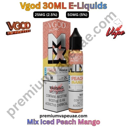 Vgod 30ML E-Liquids Mix Iced Peach Mango 25MG and 50MG