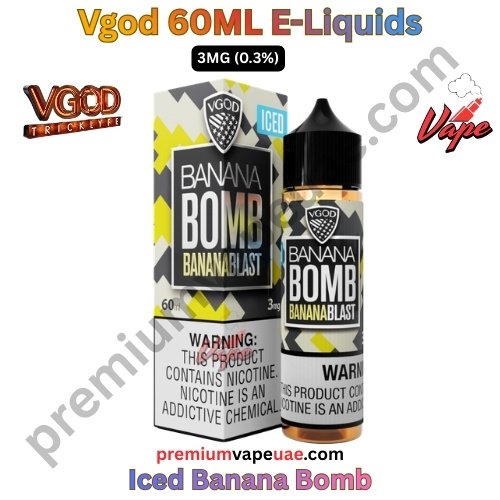 Vgod 60ML E-Liquids Iced Banana Bomb 3MG