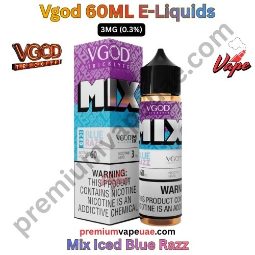 Vgod 60ML E-Liquids Mix Iced Blue Razz 3MG