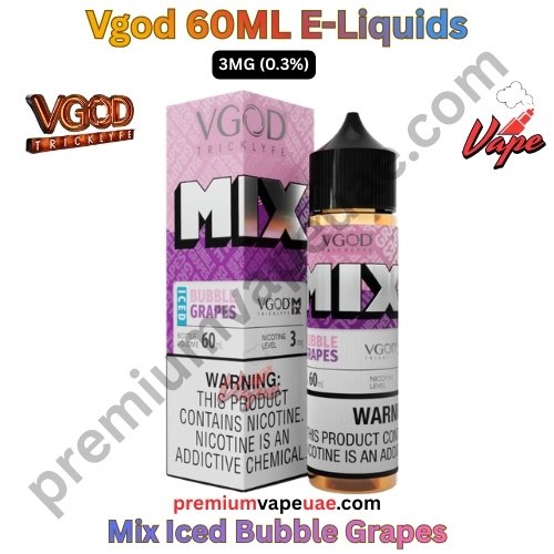 Vgod 60ML E-Liquids Mix Iced Bubble Grapes 3MG